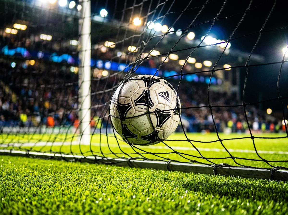 Goal Net & Ball on Artificial Turf